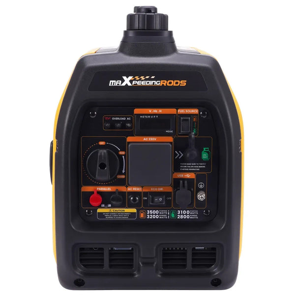 MXPR Generator Petrol Inverter 3500W Portable 22kg RV SUV Camping Home Backup