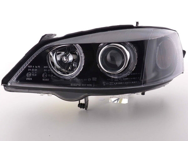 FK Opel Vauxhall Astra G 98-03 black LED DRL Halo Ring Eye Headlights LHD RHD