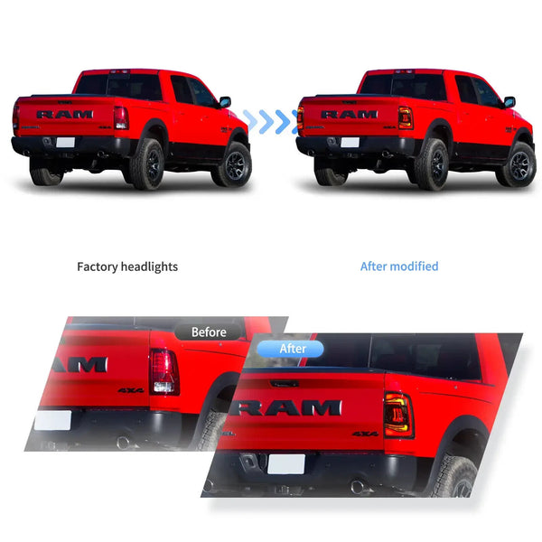 VLAND 09-18 Dodge Ram 1500 2500 3500 Lightbar LED DRL Rear Lights Tail Lamps