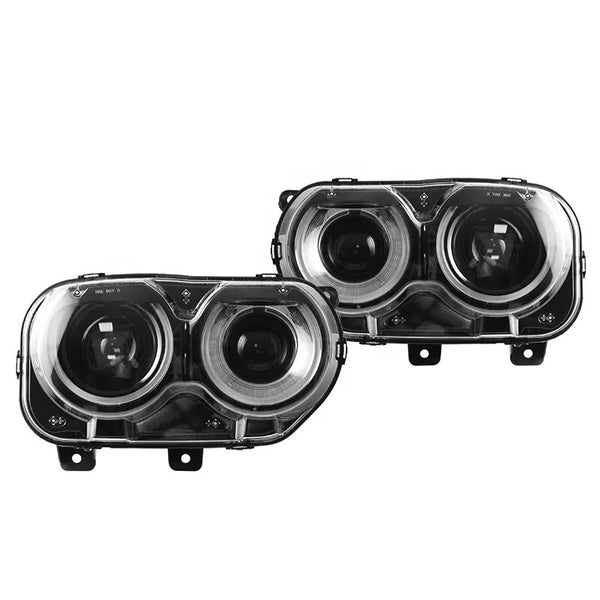 JLC LD902090 Pair 15-19 Dodge Challenger Headlights Halo OE Style