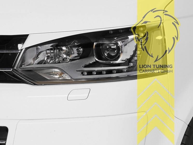 LT CSR headlight eyelids covers trims VW Bus T5 Facelift T5.1 09+ ABS Paintable