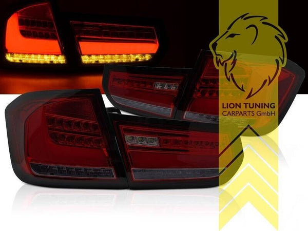 LT LED DRL Lightbar Rear Tail Lights BMW 3 Series F30 F35 11-15 red black LHD