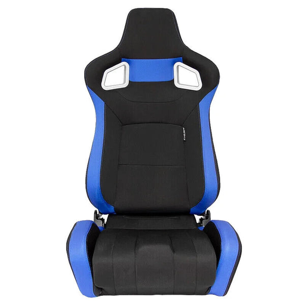 ATS RS6 x1 Universal Car Van 4x4 Motorhome Bucket Seat Black Blue Textile Fabric