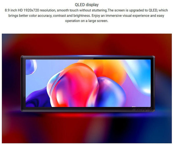 All Universal QLED 8.9" Touch Screen Car Stereo Wireless CarPlay Android BT USB