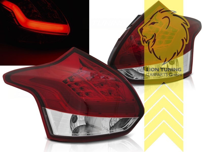 LT Pair LED Lightbar Rear lights Ford Focus 3 MK5 red11-14 LHD