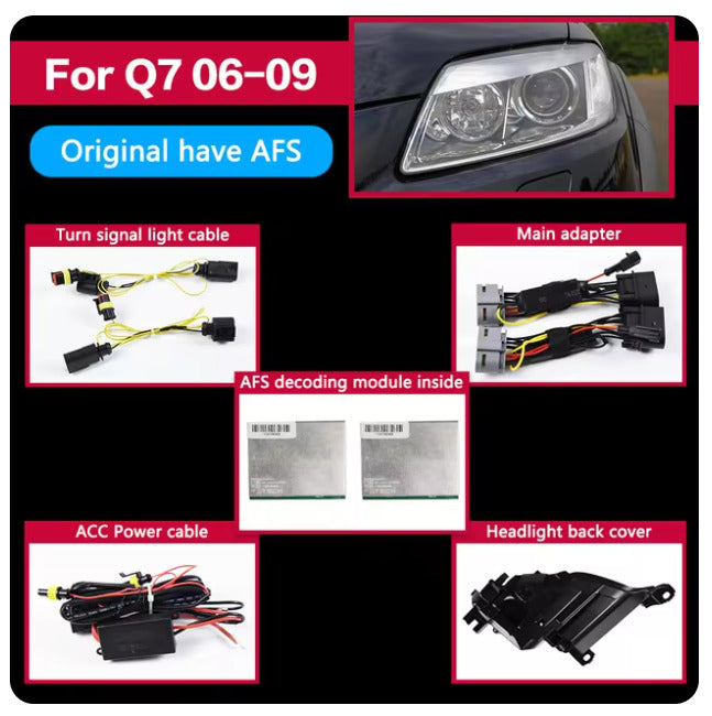 TYPY Pair LED DRL Lightbar Headlights Hid H7 Audi Q7 06-15 RHD or LHD Not AFS