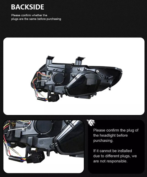 AKD Pair LED DRL Lightbar Laser Projector Headlights BMW E92 330I 335 11-13 LHD