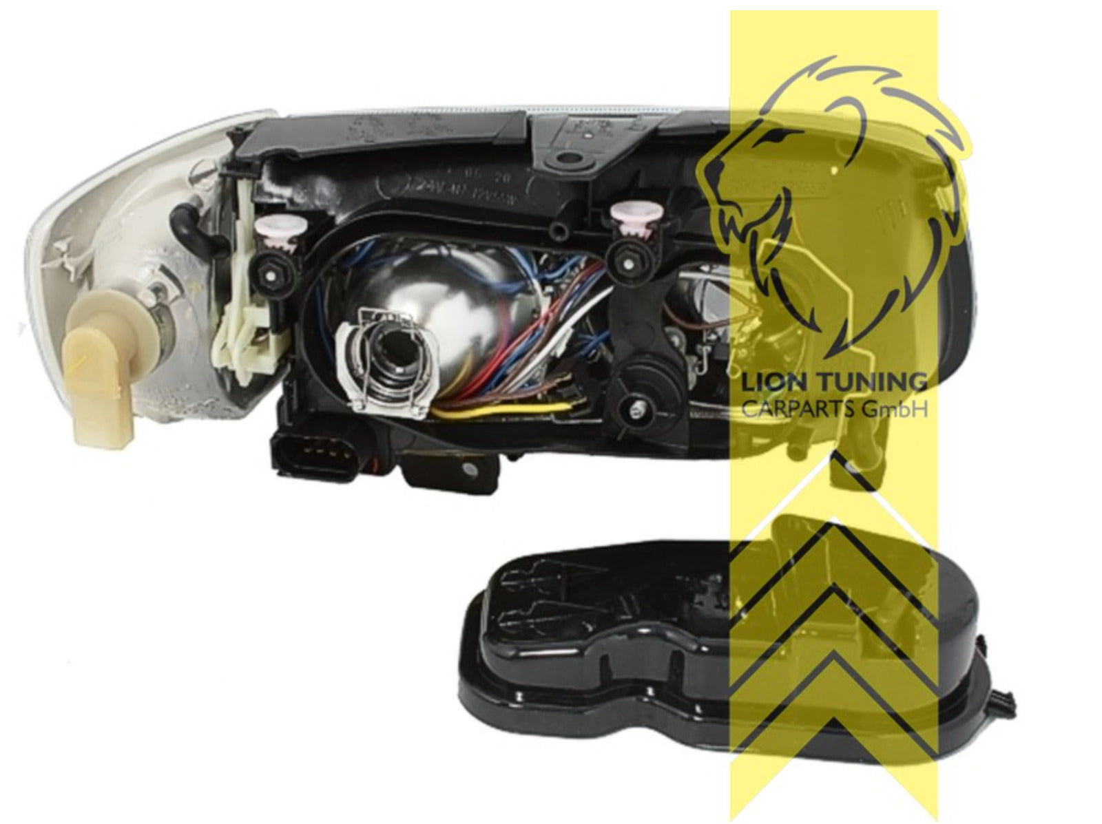 LT LED Angel Eye Halo Headlights VW Polo 6N2 black LHD