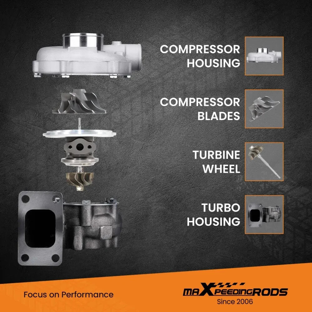 MXPR Universal Turbo Charger T3 T4 T04E Flange 5 bolts exhaust outlet turbocharg