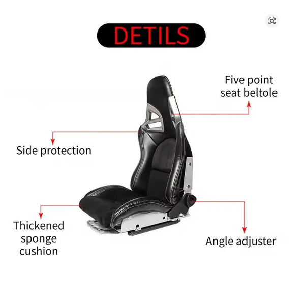 OLO Pair x2 Universal Bucket Seats Porsche 997 911 GT3 GT4 Cayman Boxster Black