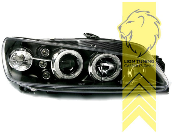 LT LED DRL Lightbar Halo Ring Headlights Peugeot 106 black LHD