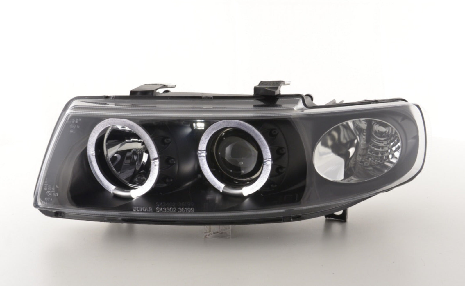 LT LED DRL Angel Eye Halo Ring Headlights Seat Leon Toledo 1M 97-05 black LHD