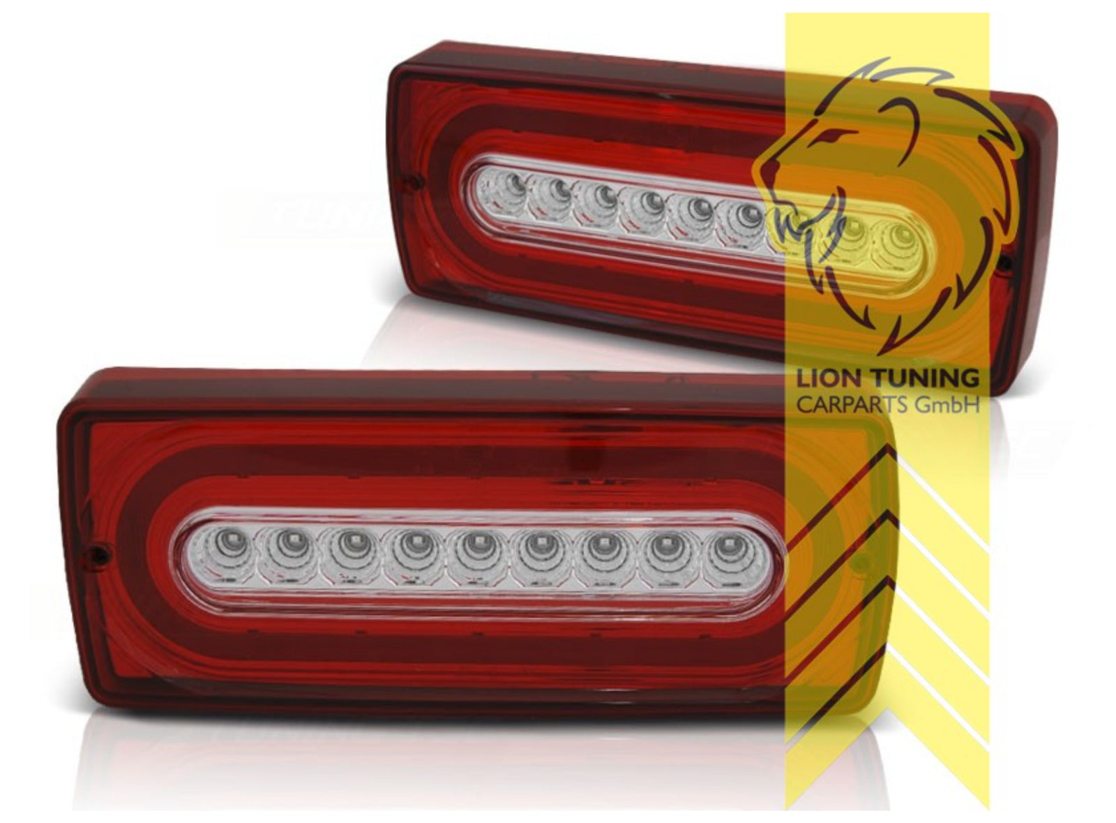 LT Pair LED DRL Lightbar Halo Ring Rear Lights Mercedes W463 G-Class red white