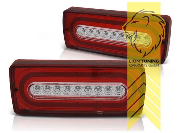 LT Pair LED DRL Lightbar Halo Ring Rear Lights Mercedes W463 G-Class red white