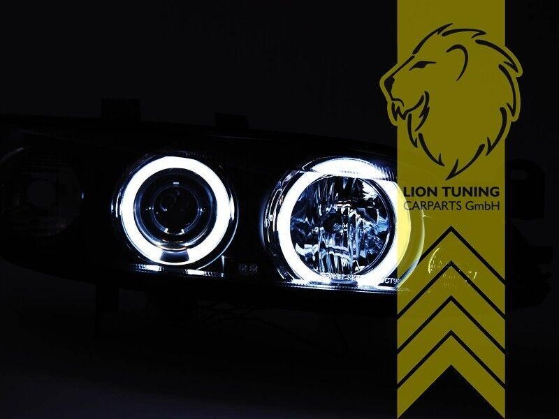 LT  Halogen H1 & LED Halo Ring Headlights Opel Vectra B sedan caravan black LHD