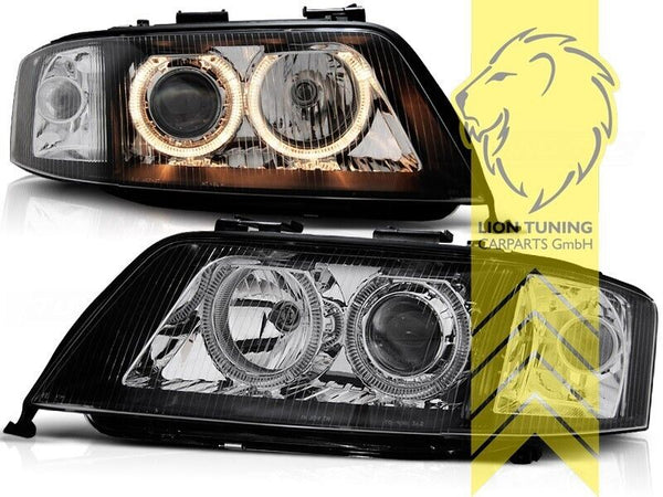 LT LED DRL Dual Halo Light Ring Headlights Audi A6 C5 4B Sedan Avant 99-01 LHD