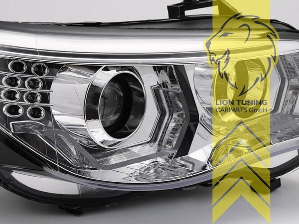 LT Pair LED DRL Halo Ring Headlights BMW E60 Sedan E61 Touring 03-07 chrome LHD