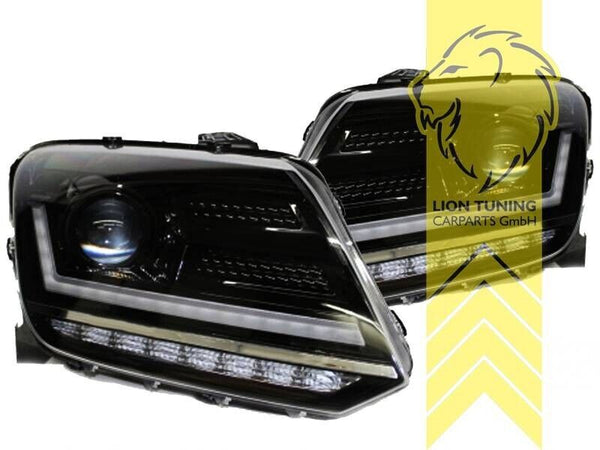 LT Pair OSRAM LED DRL Halo Lightbar Headlights VW Amarok 2H 10-20 black LHD