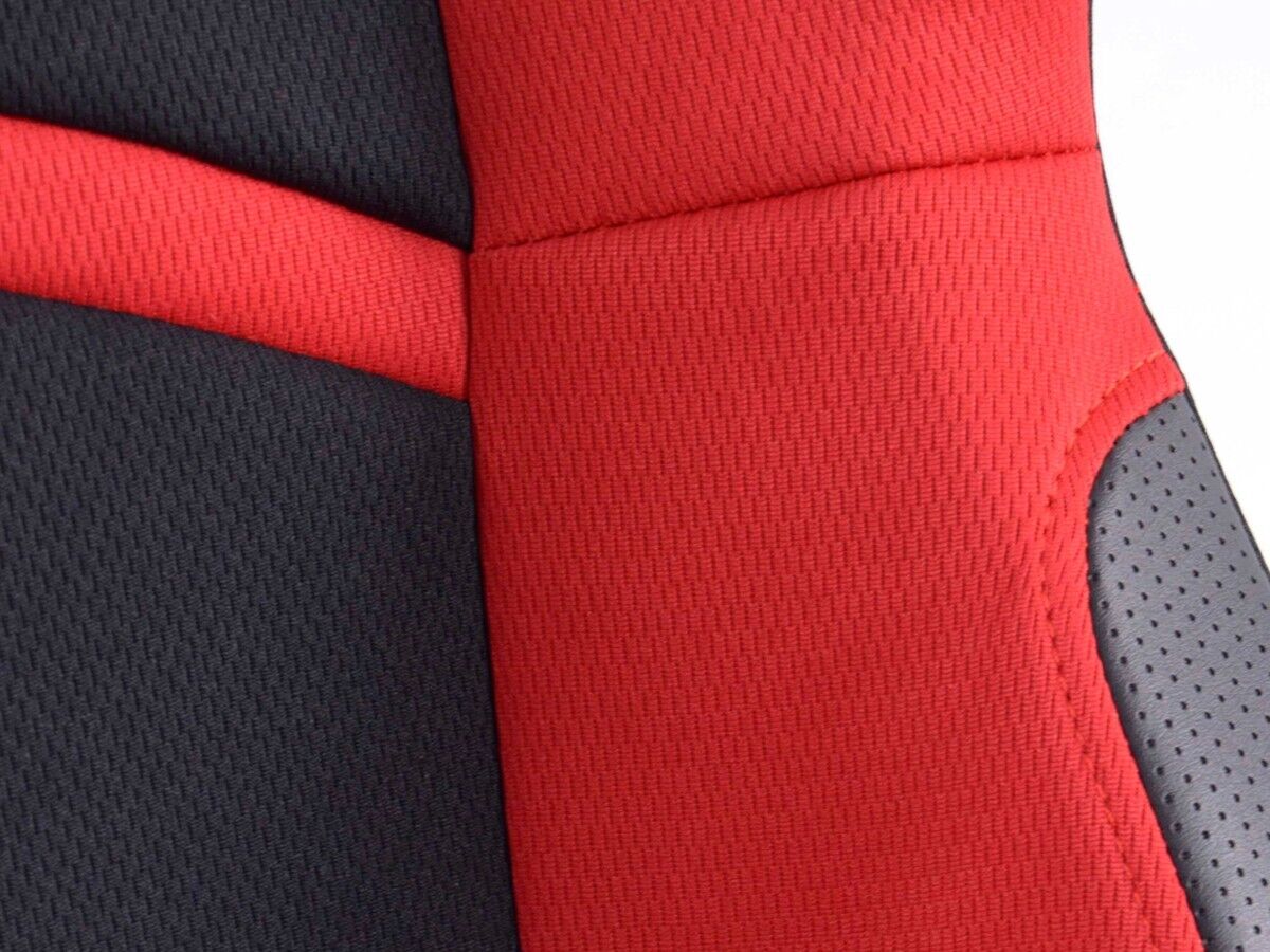 FK Pair Universal Recline & Tilt Fwd Bucket Sports Seats Black & RED Edition