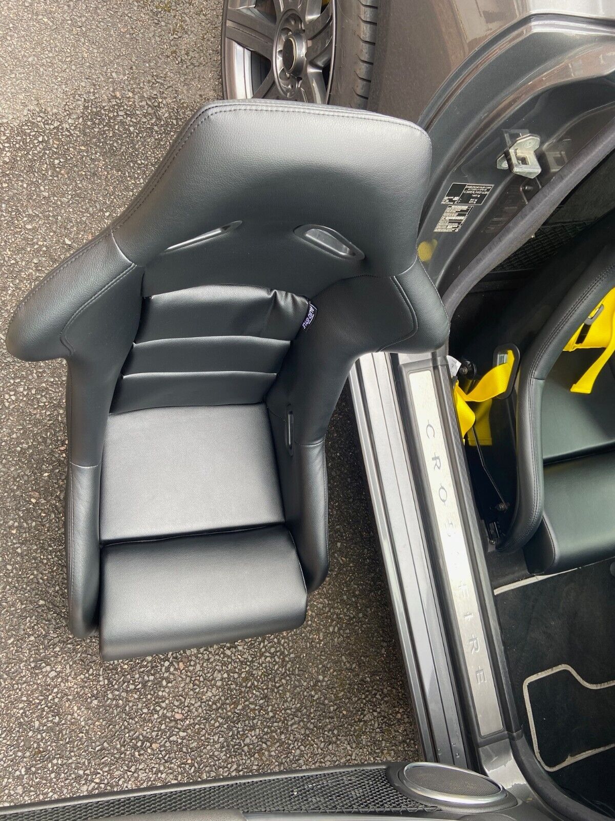 Auto-Style x2 BS1 Universal Motorsport Bucket Seats - Fixed Back  Fibreglass & Paintable - Black Synthetic Leather
