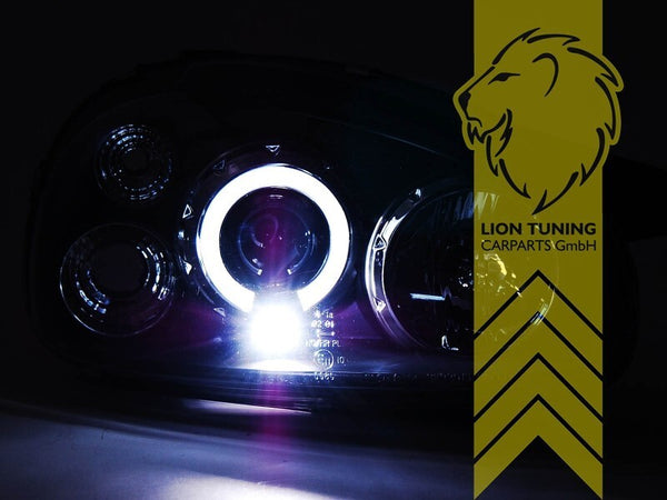 LT Pair LED DRL Angel Eye Halo Headlights Opel Corsa B Combo B 93-01 black LHD