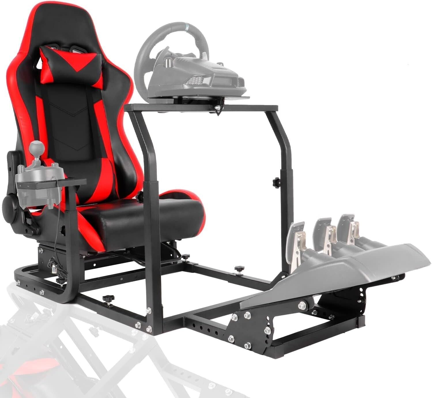 MNR Driving Game Sim Racing Frame Rig + Seat for Wheel Pedals Xbox PS PC