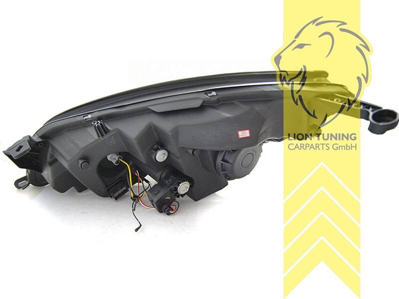 LT Set LED Halo Lightbar Headlights Opel Astra J sedan caravan black 09-15 LHD