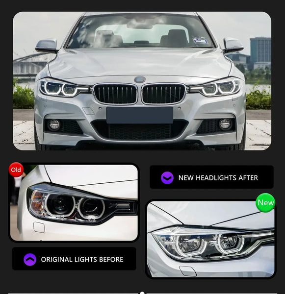 TYPY Pair 12-19 BMW 3 Series F30 LED DRL Dynamic Headlights OE Halogen / Xenon