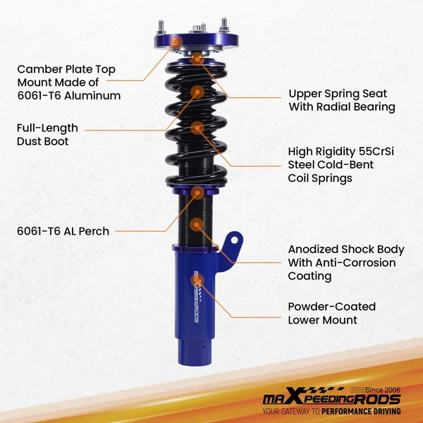 MXPR Adjustable Lowering Coilovers BMW 3 Series E46 Saloon 98-05 Coupe Touring