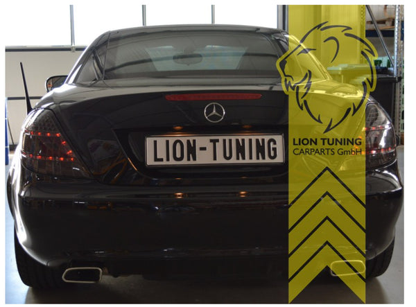 UK LT Pair LED Lightbar DRL Rear Tail Lights Mercedes SLK R171 04-11 black LHD