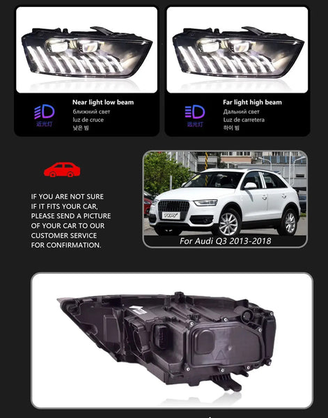 TYPY Pair Audi Q3 2013-2018 LED DRL Headlights LHD