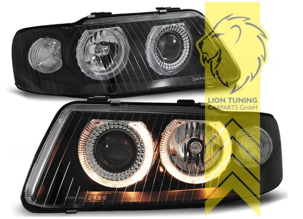 LT LED DRL Angel Eye Halo Ring Headlights Audi A3 8L Facelift black LHD