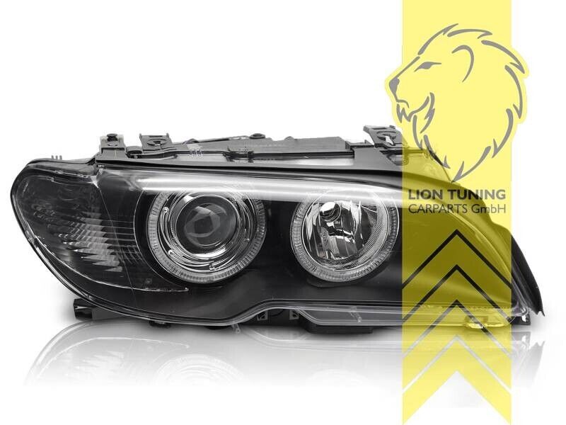 LT LED DRL XENON HID D2S H1 Halo Ring Headlights BMW E46 Coupe Cabrio black LHD