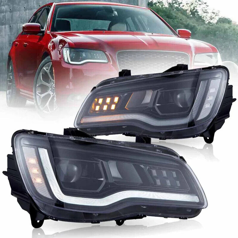 VLAND Chrysler 300 11-23 LED DRL Seq Ani Welcome Lightbar Headlights LHD