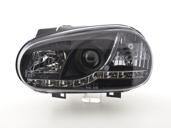 UK FK LED DRL Halo Projector Lightbar Headlights Golf 4 1J MK4 98-03 Black RHD