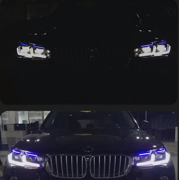 TYPY Pair LED DRL Lightbar Projector BMW X5 F15 2014-2018 Headlights LHD or RHD