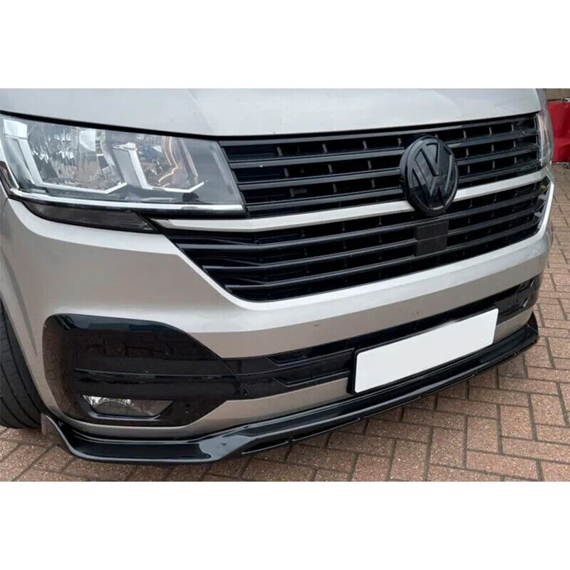 OW Front Bumper Lip Splitter VW Transporter Van T6.1 20-22 V3 Gloss Black