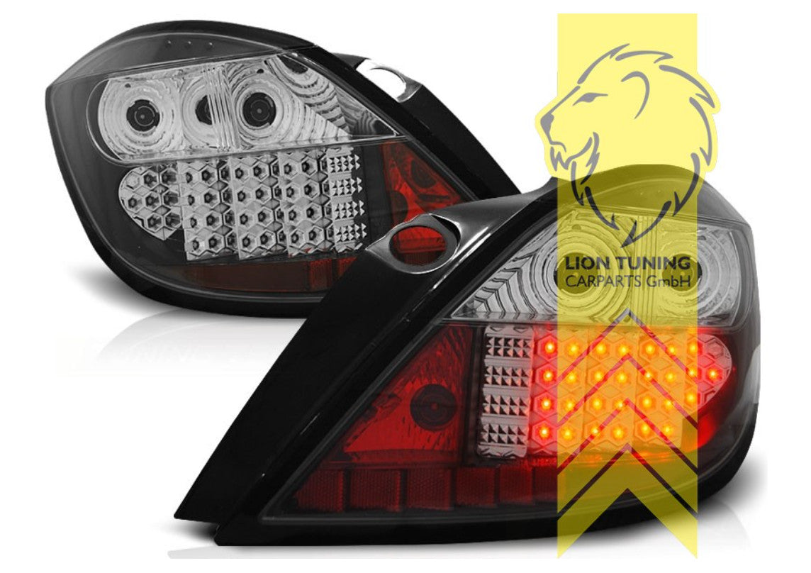 UK LT Pair LED Lightbar Rear Lights Vauxhall Opel Astra H L48 04-09 Facelift Black LHD