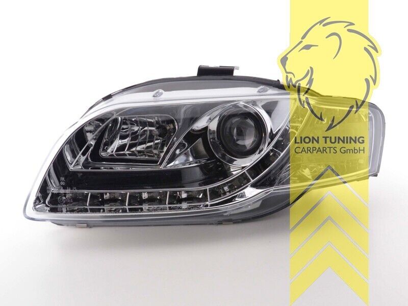 LT LED DRL Lightbar Halo Headlights Audi A4 B7 8E 04-08 Sedan Avant chrome LHD