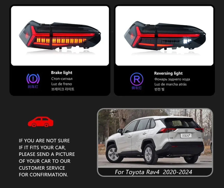 TYPY Pair LED Toyota RAV4 20-24 Dynamic Rear Lights Dynamic Tail Lamps LHD