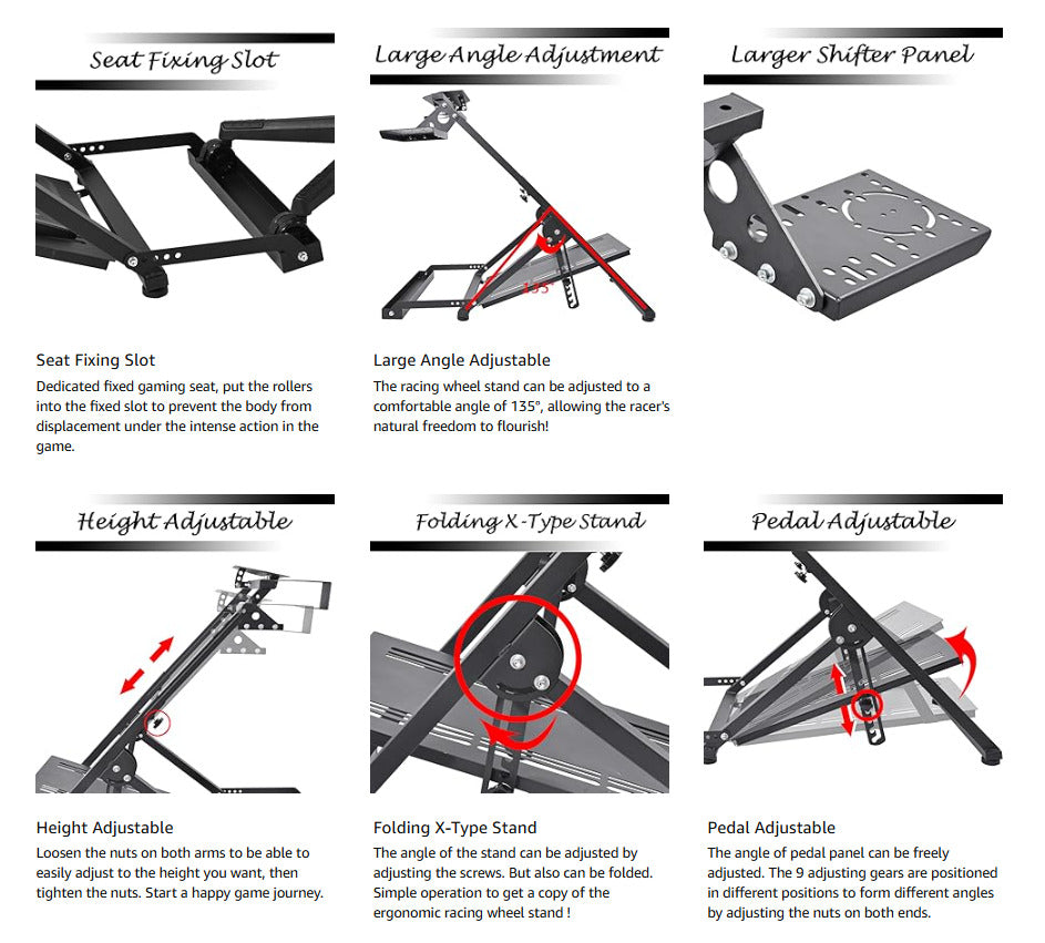 AN Driving Game Sim Racing Frame Rig for Seat Wheel Pedals Xbox PS PC Console F1