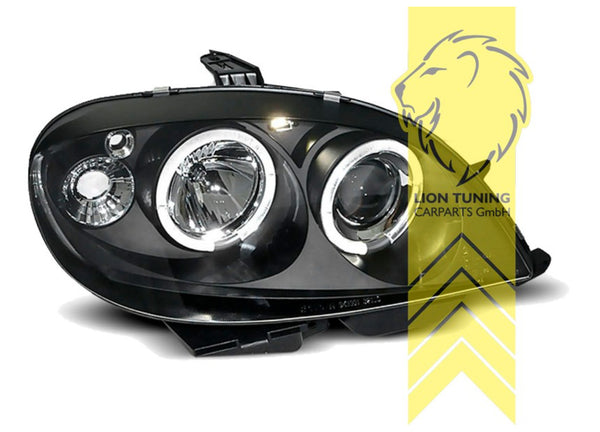 LT Set LED Angel Eye Halo Ring Headlights Citroen Saxo black S0 S1 99-04 LHD