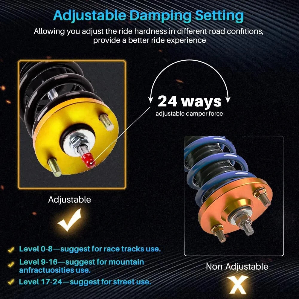 MXPR Adjustable Lowering Coilovers Honda S2000 Base V AP1/AP2 Convertible