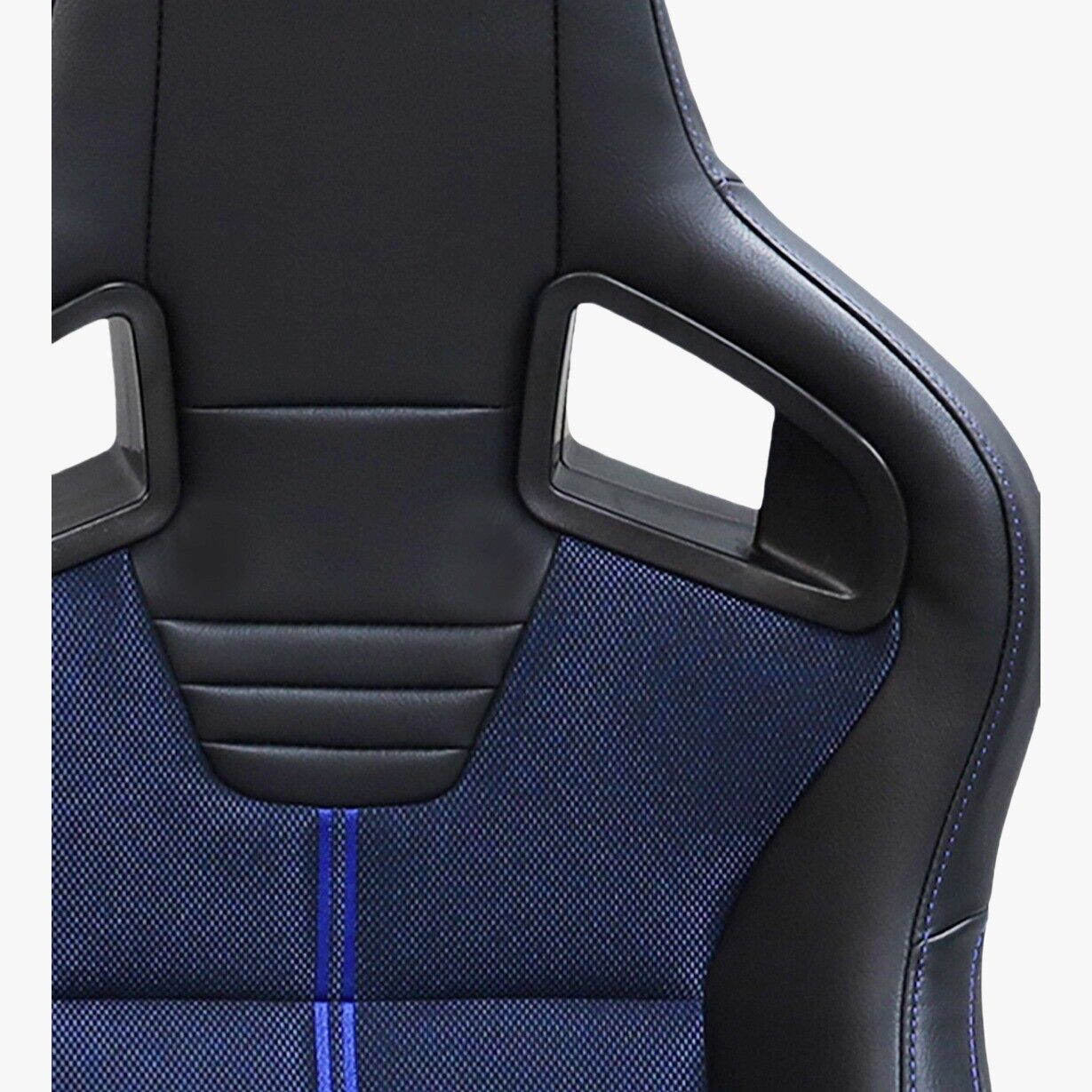 x1 JBR Black & Blue Stitch Synth Leather & Textile Car  / Sim Sports Bucket Seat