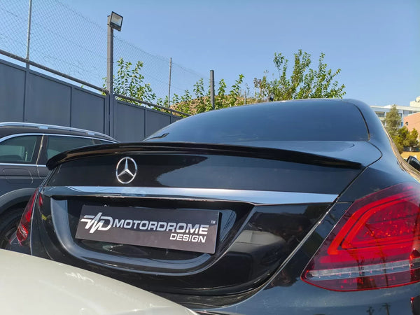 Motordrome Rear Lip Spoiler Wing Mercedes C-CLass W205 Sedan PU UNPAINTED