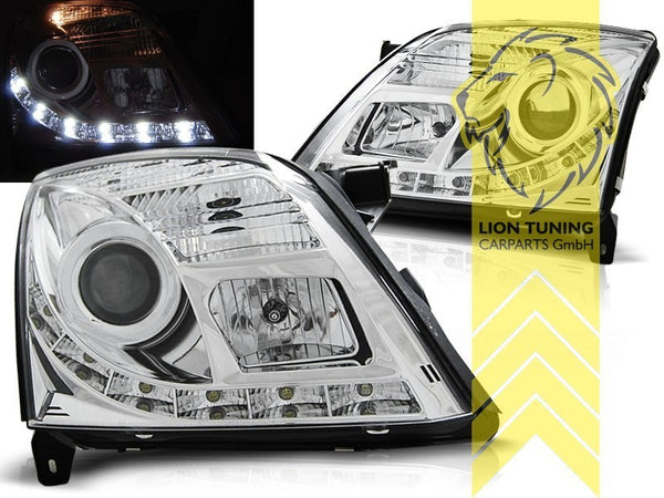 LT LED DRL Halo Ring Headlights Opel Vectra C notchback Caravan chrome 02-06 LHD