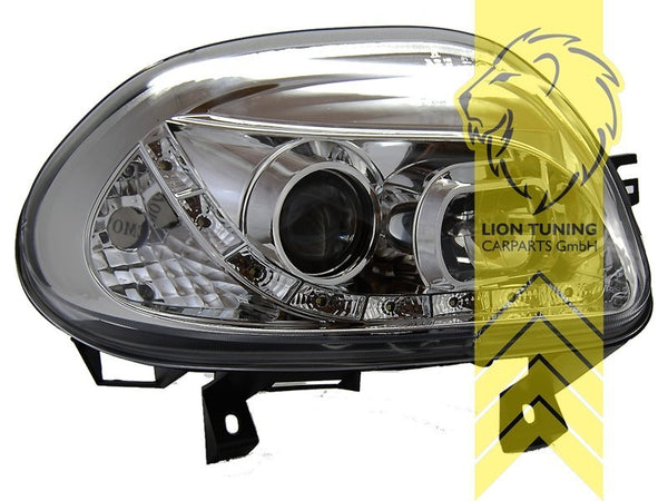 LT LED DRL Lightbar Headlights Renault Clio B chrome BB CB LB S 98-01 LHD
