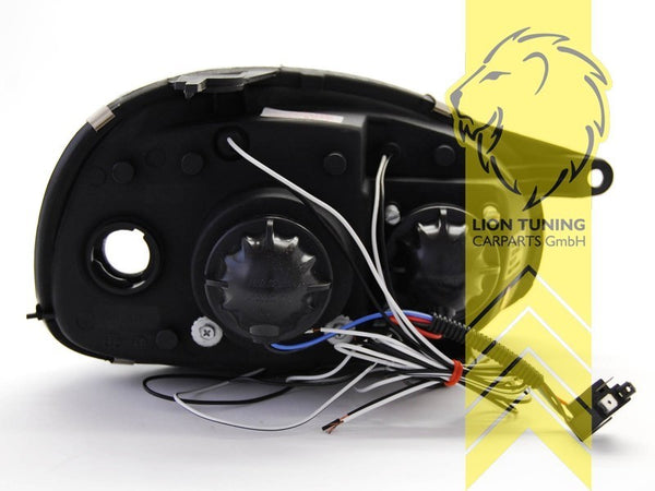 LT Pair LED DRL Angel Eye Headlights Opel Corsa B Combo B 71 93-01 chrome LHD