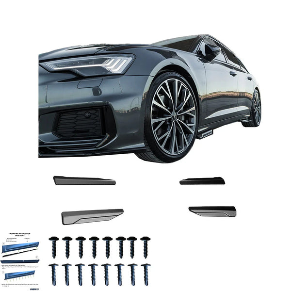 OW Side Skirts Extensions AUDI S6 / A6 S-Line C8 Sedan Avant 2019+ Gloss Black