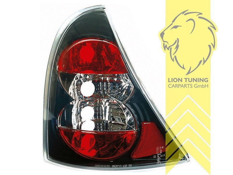 LT Pair Halogen Rear Lights Tail Lamps Renault Clio B 98-01 BB CB LB black LHD